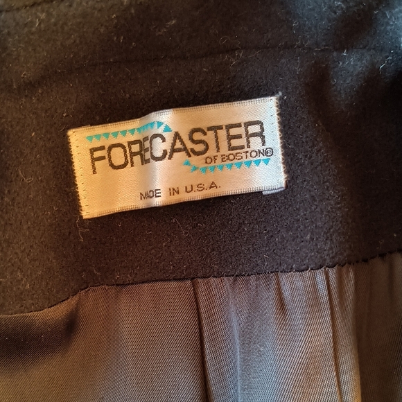 Forecaster of Boston Vintage Black Lambs Wool Long Overcoat - Picture 2 of 9